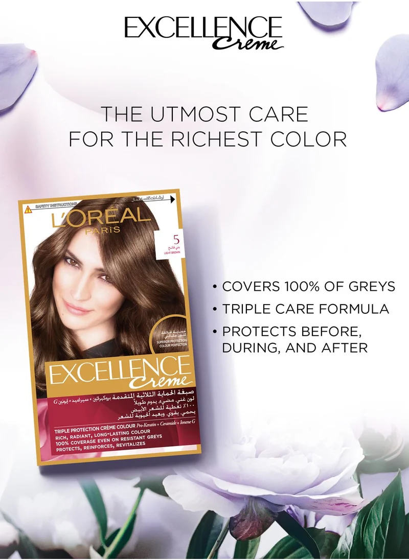 L'OREAL PARIS Excellence Creme  Permanent Hair Color Light Brown