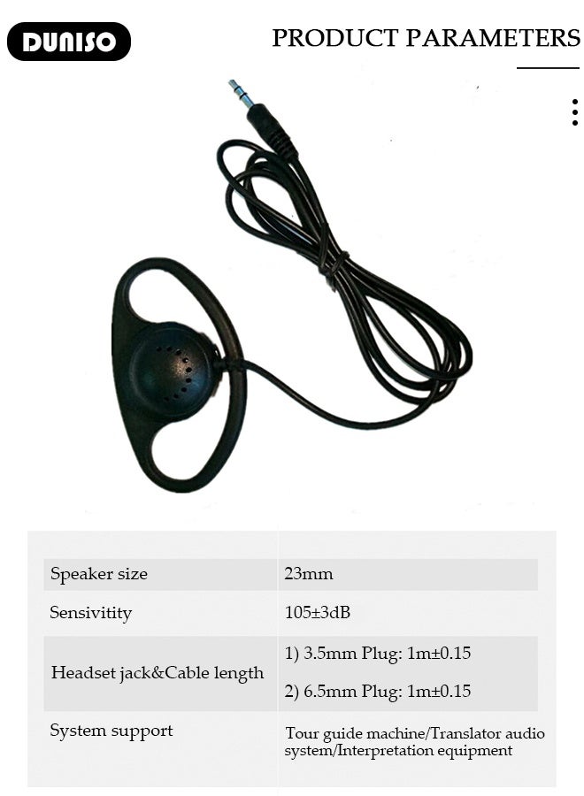 DUNISO Call Center Headset Corded Business Headphone with Stable Unilateral Earhook Classical Fashion Lightweight Comfortable Headset Wired Customer Service Headphone for Home Call Center Telemarketing Portable Business Headset for Offices, Insurance, Customer  - Image 2