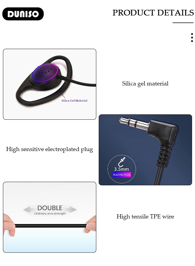 DUNISO Call Center Headset Corded Business Headphone with Stable Unilateral Earhook Classical Fashion Lightweight Comfortable Headset Wired Customer Service Headphone for Home Call Center Telemarketing Portable Business Headset for Offices, Insurance, Customer  - Image 4