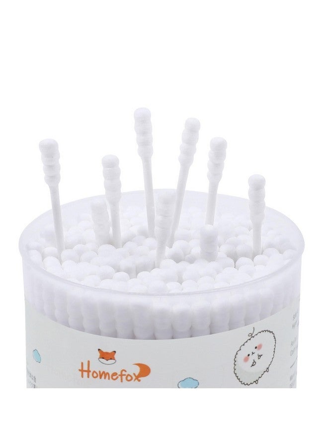 HOMEFOX Cotton Swabs Spiral - 200 Count Organic Cotton Buds Double Side Tightly Wrapped Cotton Tips Paper Stick Soft Gentle Lint-Free Cruelty-Free, Round & Spiral (White)… - Image 4