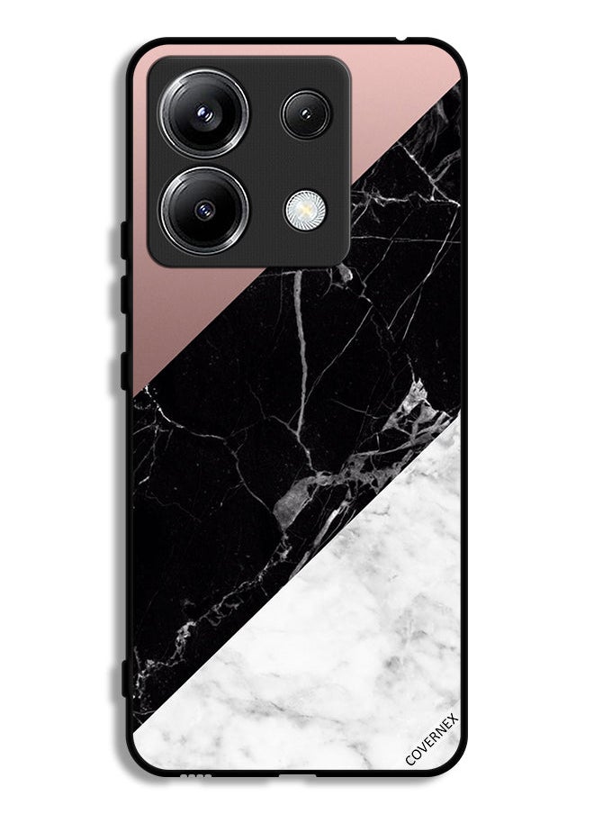 Covernex Xiaomi Redmi Note 13 Pro 5G Protective Case Cover Marble & Plain Combination Pattern  - Image 1