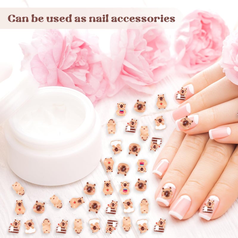 GGSTDDUP 500 Pcs Mini Resin Capybara Random Tiny Capybara Mini Animal Figurines for DIY Cake Decoration Ornaments Crafts Moss Landscape - Image 4