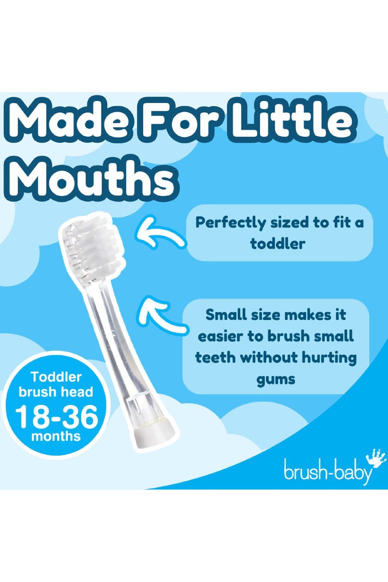 Brush-Baby Baby Sonic Electric Toothbrush Replacement Heads | LED Light | Pack of 4 | 18–36 Months - Image 4