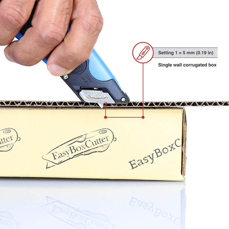 Easy Cut EasyCut 1000 Safe Retractable Box Cutting Utility Knife, Blue, 09780 - Image 4