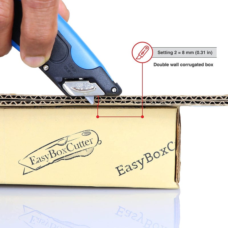 Easy Cut EasyCut 1000 Safe Retractable Box Cutting Utility Knife, Blue, 09780 - Image 5