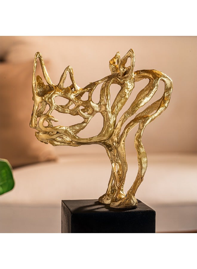 MAAC HOME MAAC Home Exquisite Alloy and Wood Rhino Decor  Modern Abstract Stylish Showpiece Tabletop Sculpture for Living room, Room, Office Shelf Decor  - Image 1
