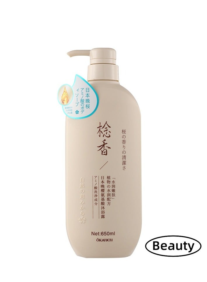 OKANEN Japanese Shower Gel, Sakura Shower Gel Japanese, Sakura Hair Growth Shower Gel, Sakura Moisturising Body Wash Japan's No. 1 Shower Gel,For Men & Women, (Shower Gel-650ML) - Image 1