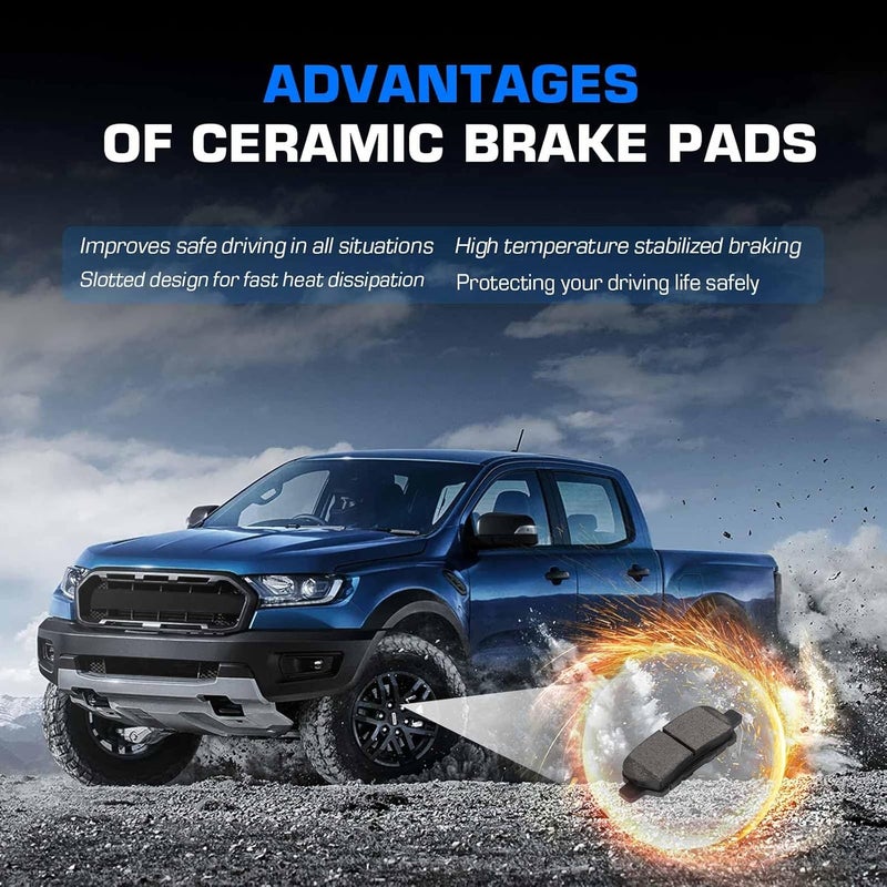 ILONPA Front Ceramic Rear Semi-metallic Disc Brake Pads Set for Nissan Altima 2013-2019 (8PCS with Hardware) - Image 4