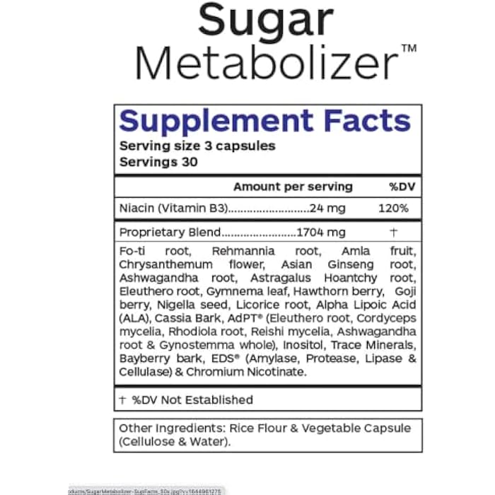 Professional Botanicals Sugar Metabolizer 90 Vegetarian Capsules - Image 2