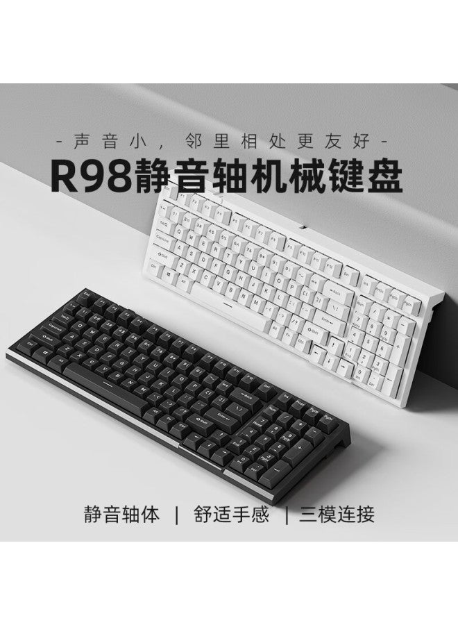 Rk R98 Three-mode Mechanical Keyboard Wireless Wired Bluetooth 99 Keys Computer Office Silent Switches Gaming Non-backlit Abs Keycaps Black Light Feather Switches - Image 4