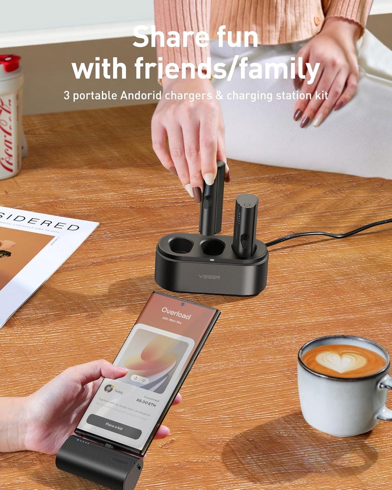 VEGER Portable Charger for Android, 5000mAh Power Bank 20W Fast Charging Mini Portable Charger Battery Pack, Small Power Chargers with Shared Charging Station Dock for Samsung - Image 5