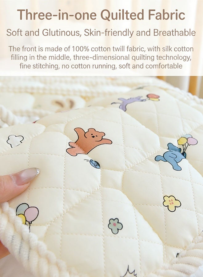 وسادة أطفال، وسائد أطفال لنوم حديثي الولادة (0-12 شهرًا) وسادة من القطن الخالص، وسادة قيلولة للأطفال، نمط طباعة كرتونية، عملية طباعة وصباغة نشطة، عالية الجودة قابلة للغسل في الغسالة - Image 4