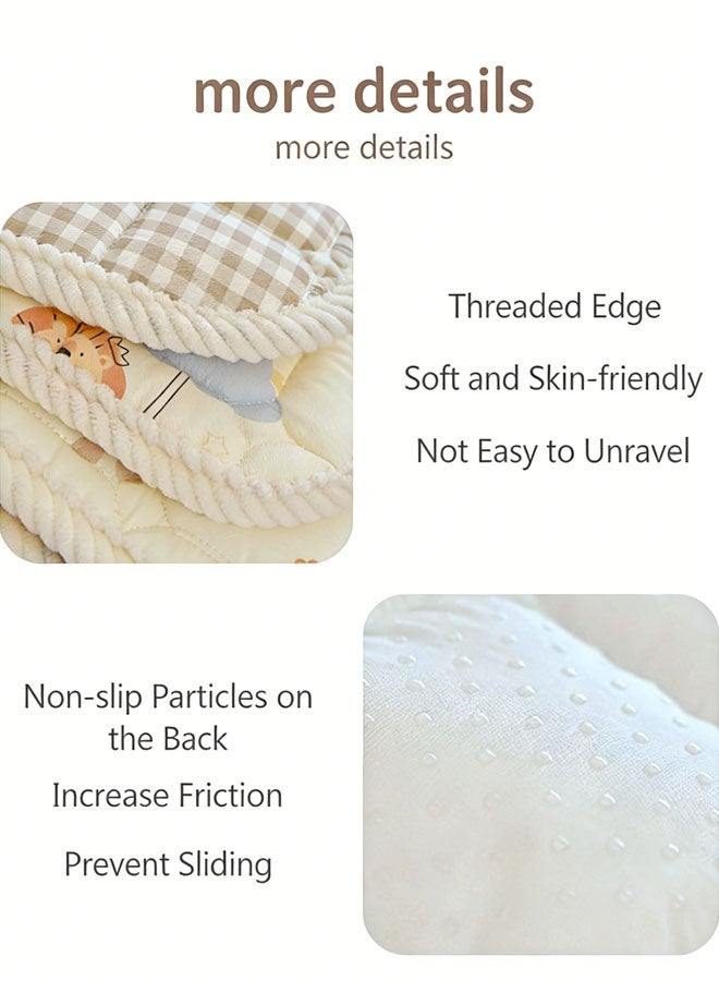 وسادة أطفال، وسائد أطفال لنوم حديثي الولادة (0-12 شهرًا) وسادة من القطن الخالص، وسادة قيلولة للأطفال، نمط طباعة كرتونية، عملية طباعة وصباغة نشطة، عالية الجودة قابلة للغسل في الغسالة - Image 5