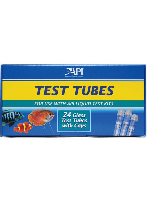 API REPLACEMENT TEST TUBES WITH CAPS For Any Aquarium Test Kit Including API Freshwater Master Test Kit 24-Count Box