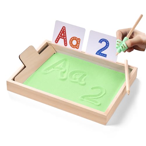 MORITECK Montessori Sand Tray for KidsWriting Play Sand Tray with Lid for Classroom Practice Writing Letters and Numbers - Image 1