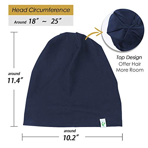 Winitas Hair Sleep Hat for Bald Men Night Cotton Blue Black - Image 4