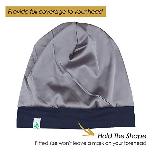Winitas Hair Sleep Hat for Bald Men Night Cotton Blue Black - Image 5