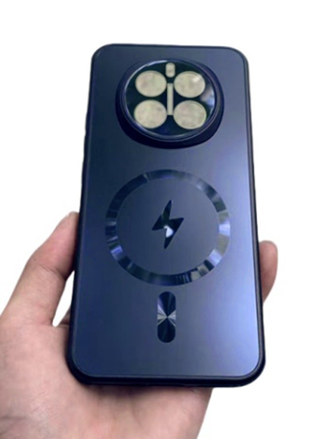 for Honor Magic7pro case, magnetic shock-absorbing soft protective case with camera protection function，Blue - Image 1