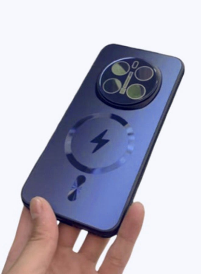 for Honor Magic7pro case, magnetic shock-absorbing soft protective case with camera protection function，Blue - Image 3