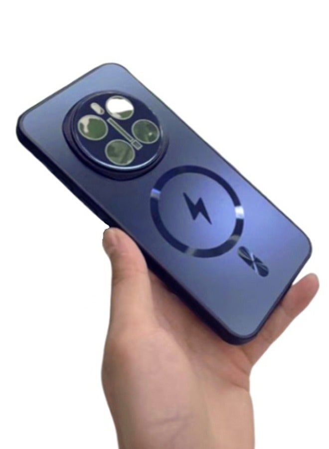 for Honor Magic7pro case, magnetic shock-absorbing soft protective case with camera protection function，Blue - Image 4