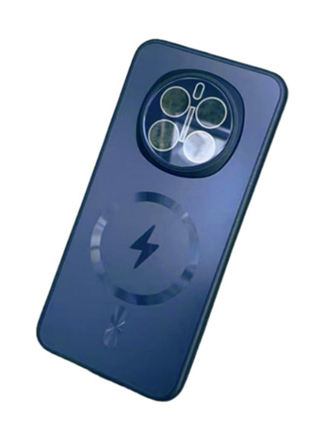 for Honor Magic7pro case, magnetic shock-absorbing soft protective case with camera protection function，Blue - Image 2