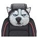 LHDOS Cute Husky Dog Car Headrest Pillow Memory Foam Car Neck Pillow Auto Seat Cushion of Headrests for Pain Pressure Relief Cartoon Neck Support Cushion with Adjustable Strap for Most Cars Husky - Image 2