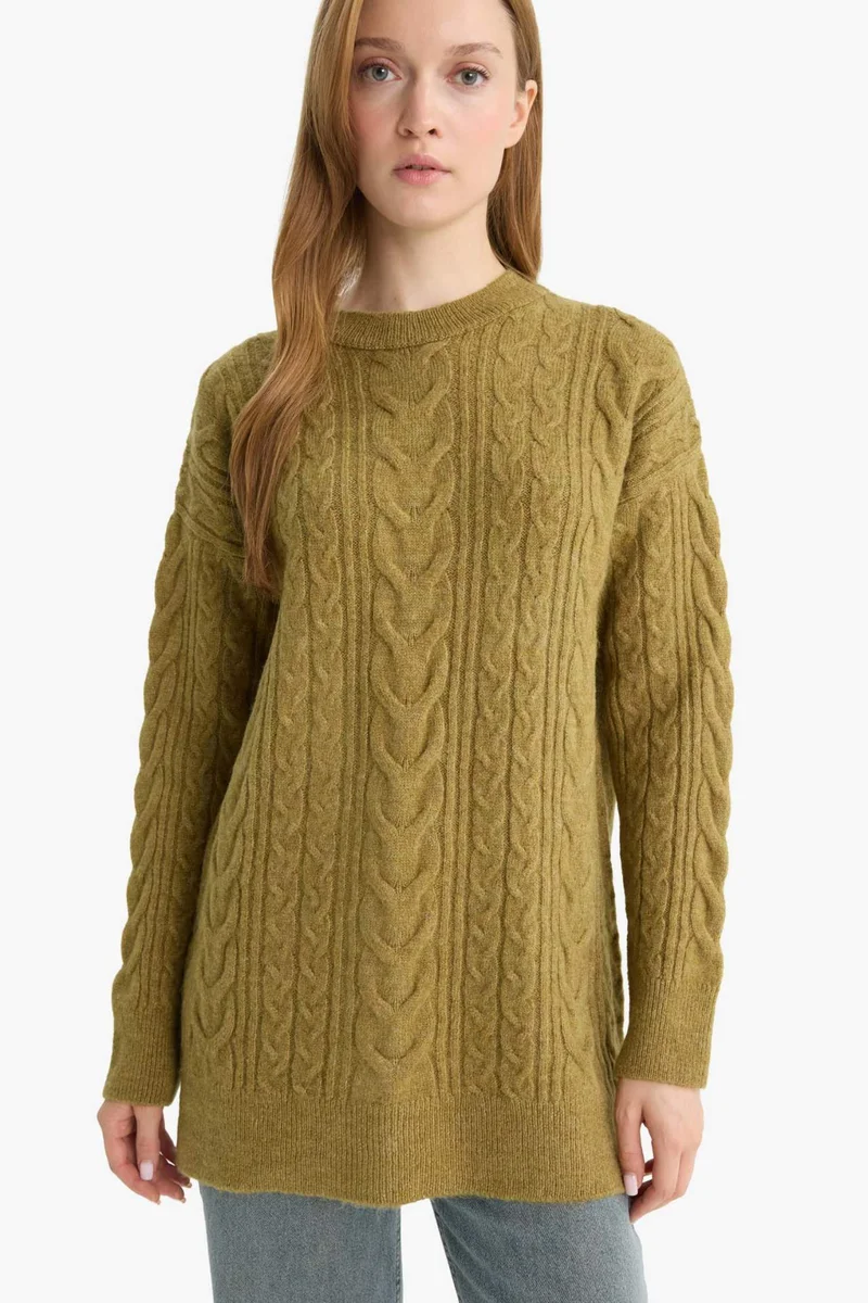 ديفاكتو Relax Fit Knitwear Crew Neck Tunic