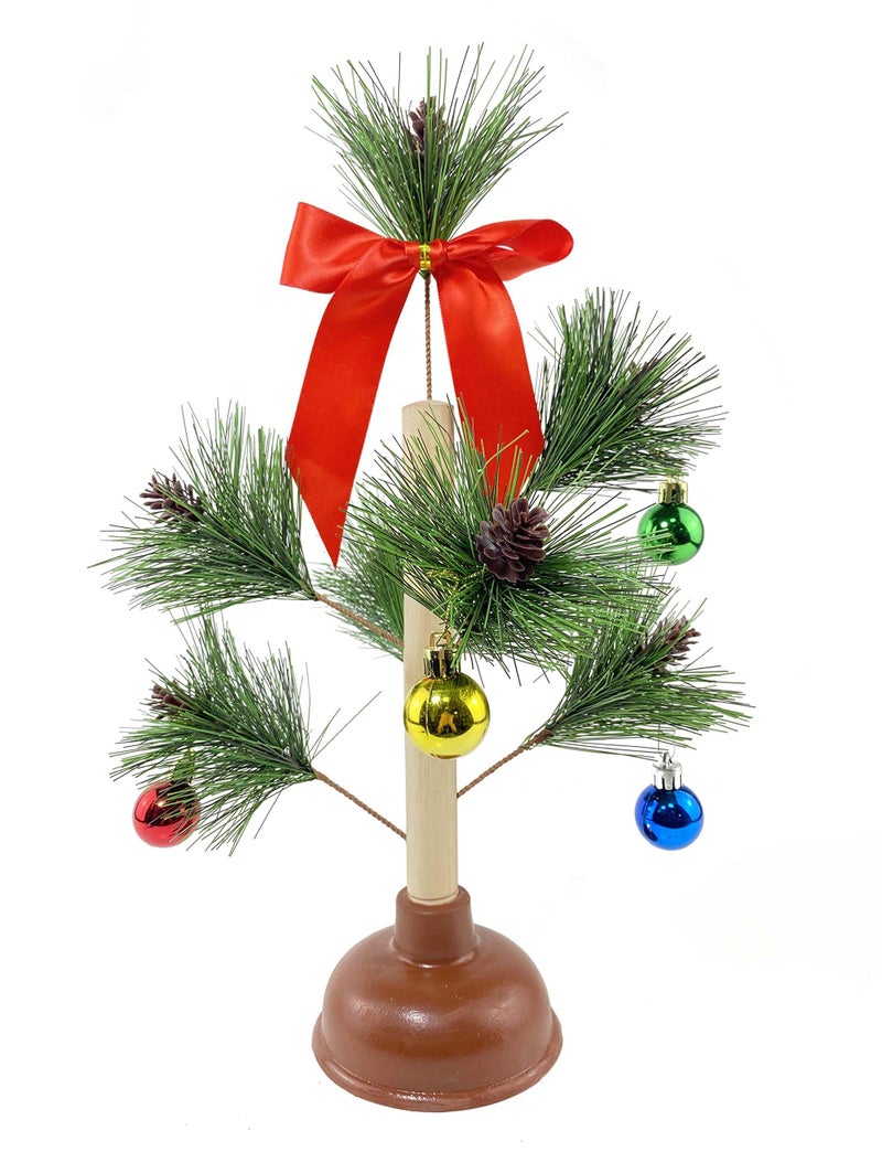 FunisFun FunisFun Christmas Tree Plunger Funny Gag Gift Hilarious Toilet Humor White Elephant Gift Exchange 