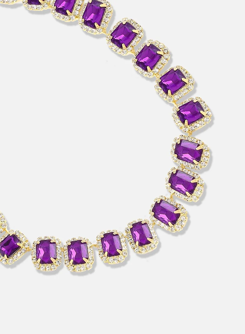 سوهي قلادة كاجوال من الحجر بتصميم مطلي بالفضة