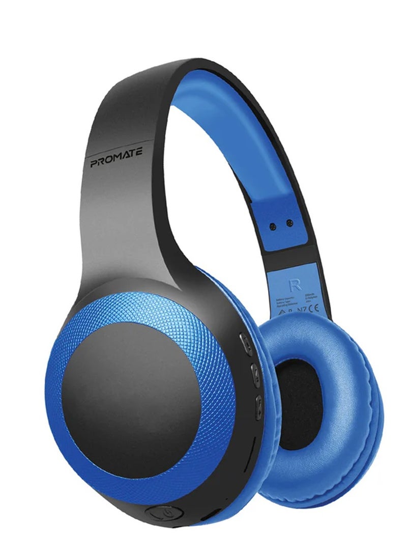 Generic Wireless Headphone (Over Ear) Deep Bass, Hi-Fi Sound, Built-In Mic, On-Ear Controls, Soft Earpads, MicroSD Card Slot and AUX Port - Blue  - Image 1