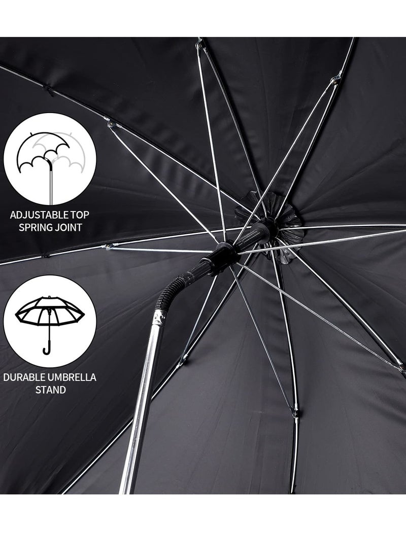Y&D - Baby Stroller Parasol, 75 cm Sunshade with Clip Universal UV Protection Umbrella 50+ Adjustable 360 Degree Waterproof for Strollers, Wheelchairs, Beach Chair - Black - Image 1