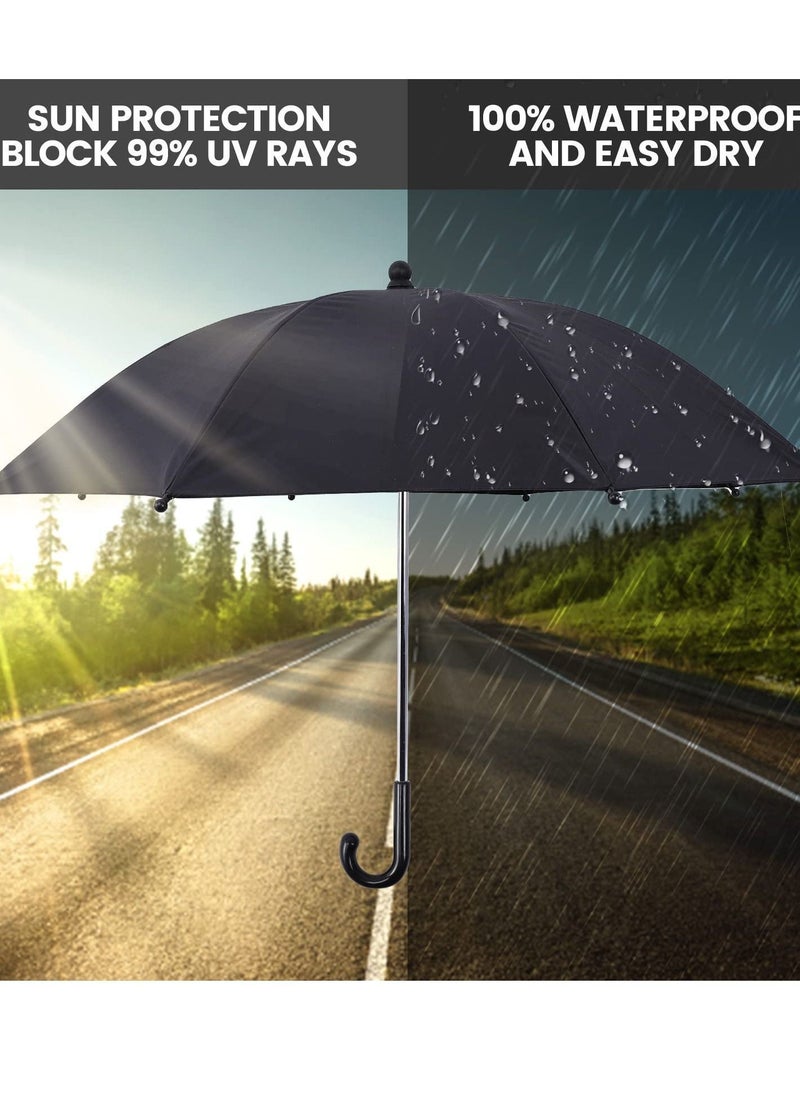 Y&D - Baby Stroller Parasol, 75 cm Sunshade with Clip Universal UV Protection Umbrella 50+ Adjustable 360 Degree Waterproof for Strollers, Wheelchairs, Beach Chair - Black - Image 1