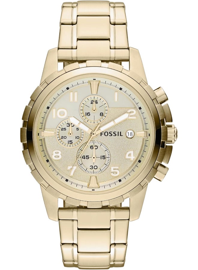 FOSSIL Men Dean Chronograph Watch with Gold Dial - Image 1