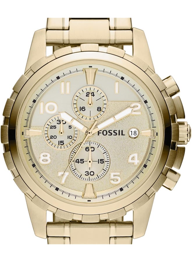 FOSSIL Men Dean Chronograph Watch with Gold Dial - Image 4