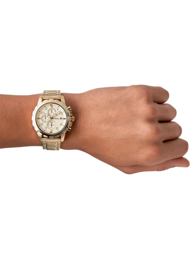 FOSSIL Men Dean Chronograph Watch with Gold Dial - Image 5