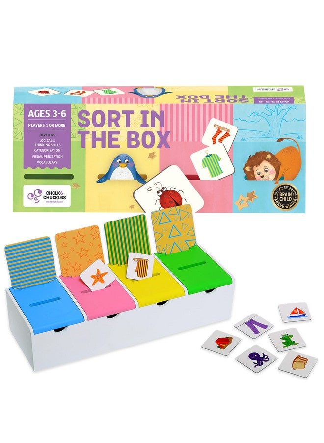 Chalk and Chuckles Sort in The Box, Montessori Kids Toys for 2-5 Years, Sorting Activity Toys for Toddlers, Educational Toys for 3 Year Old and Up, Gift for Kids 2+, 3, 4 - Image 1
