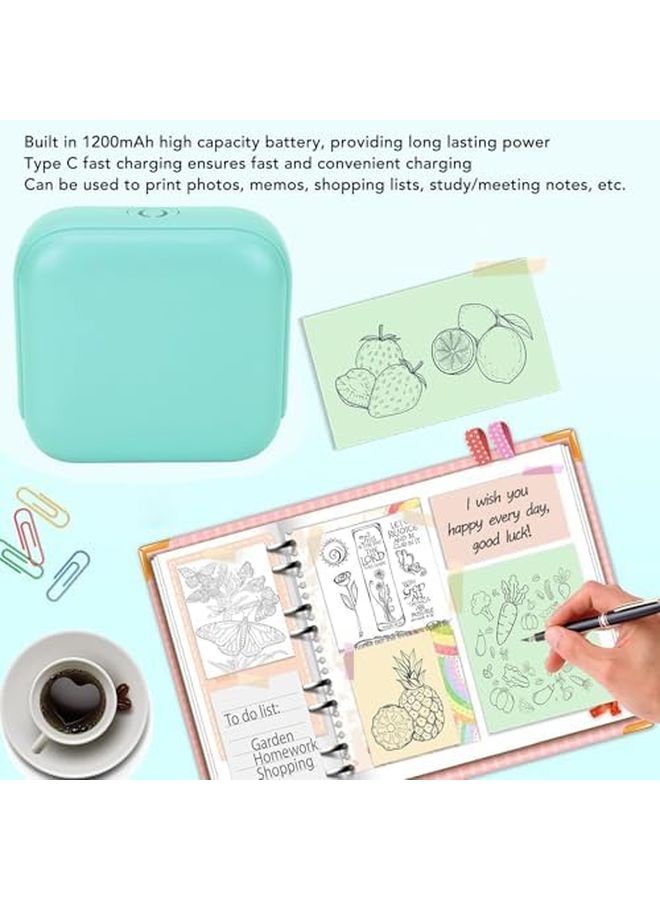 Green Bluetooth Thermal Label Printer 203DPI Inkless Portable Sticker Maker with WalkPrint App - Image 3