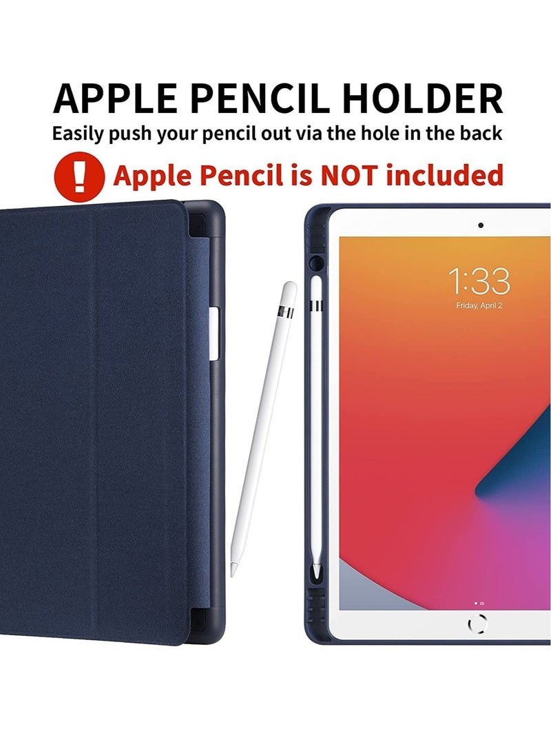 Raxoom iPad 9th/8th/7th Generation case (2021/2020/2019) iPad 10.2-Inch Case with Pencil Holder [Sleep/Wake] Slim Soft TPU Back Smart Magnetic Stand Protective Cover Cases (Navy Blue) - Image 2