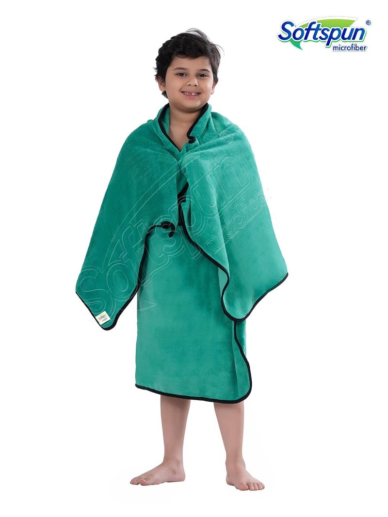 SOFTSPUN منشفة استحمام للأطفال من مايكروفايبر SOFTSPUN 1 قطعة، أخضر الببغاء | ناعمة للغاية ومريحة للأطفال، فائقة الامتصاص وتجف بسرعة، منشفة كبيرة الحجم - Image 4