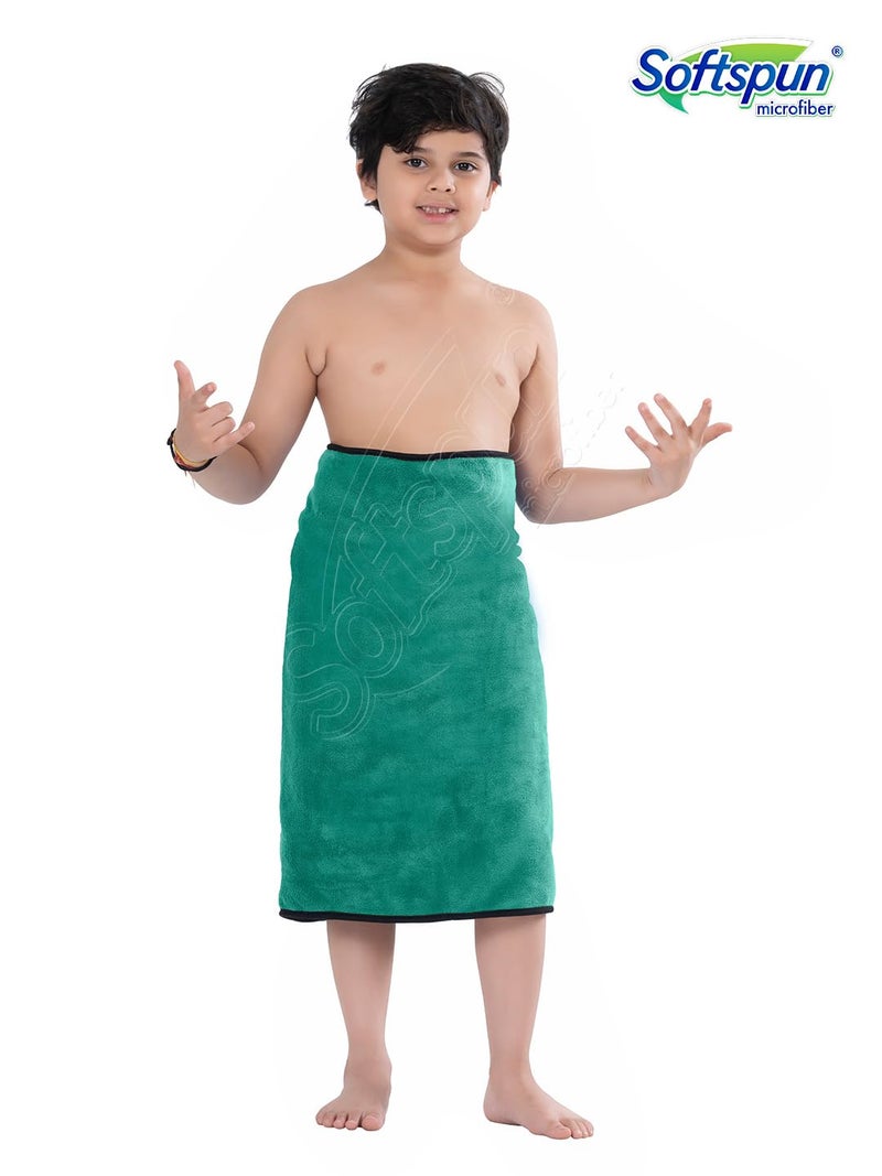 SOFTSPUN منشفة استحمام للأطفال من مايكروفايبر SOFTSPUN 1 قطعة، أخضر الببغاء | ناعمة للغاية ومريحة للأطفال، فائقة الامتصاص وتجف بسرعة، منشفة كبيرة الحجم - Image 3