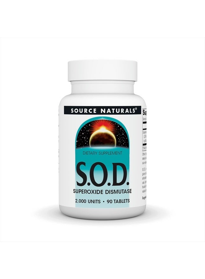 Source Naturals S-O-D, Superoxide Dismutase - Dietary Supplement - 90 Tablets  - Image 1