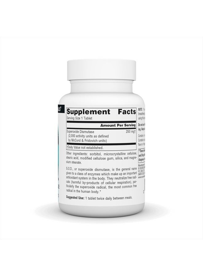 Source Naturals S-O-D, Superoxide Dismutase - Dietary Supplement - 90 Tablets  - Image 2