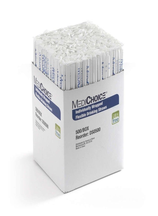MediChoice Drinking Straw, Flexible, Individually Wrapped Disposable, Plastic, 7.75 Inch x .25 Inch (Box of 500) - Image 3