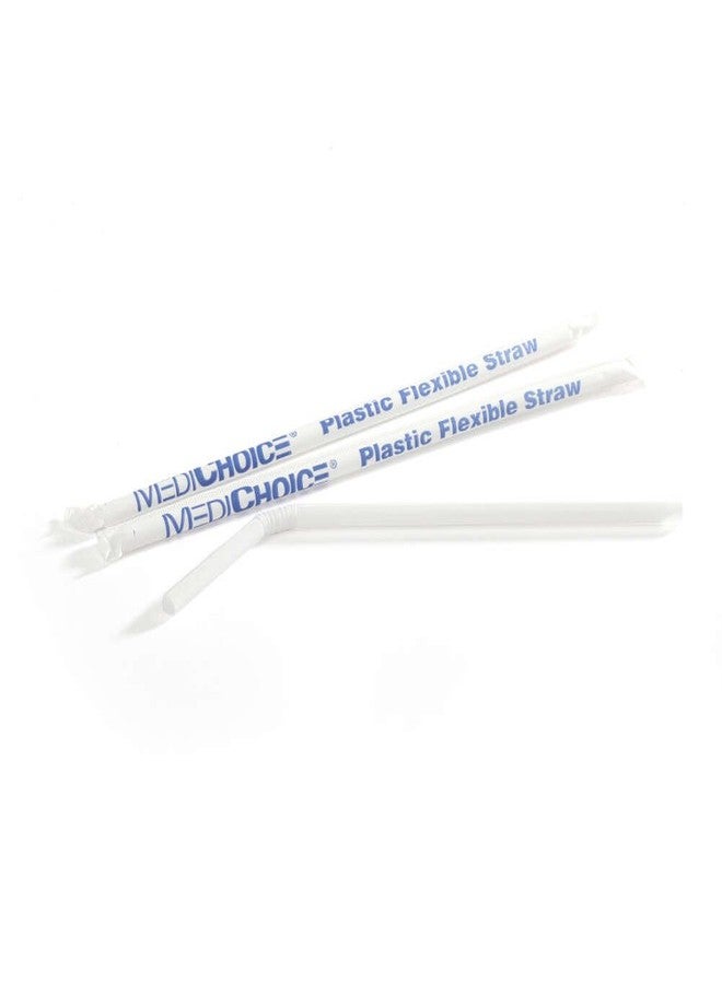 MediChoice Drinking Straw, Flexible, Individually Wrapped Disposable, Plastic, 7.75 Inch x .25 Inch (Box of 500) - Image 1