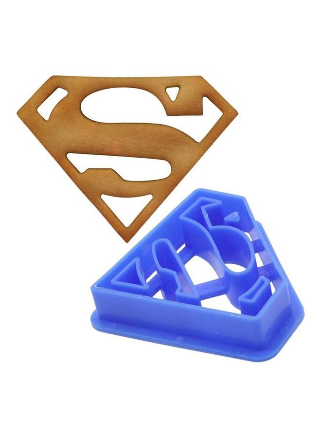NIBEMINENT 4-Piece Batman And Superman Plastic Biscuit Mold Blue - Image 2