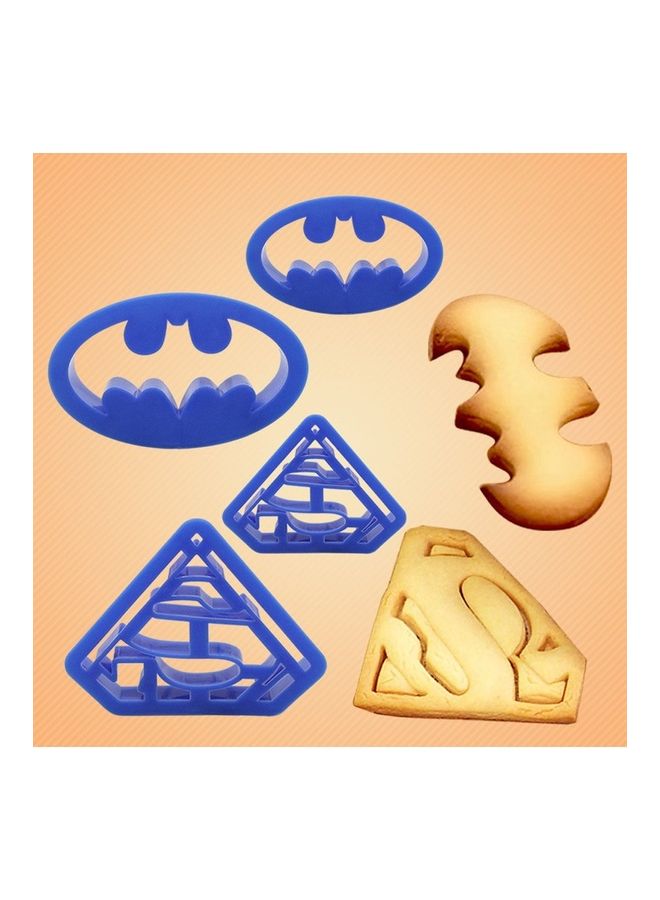 NIBEMINENT 4-Piece Batman And Superman Plastic Biscuit Mold Blue - Image 4