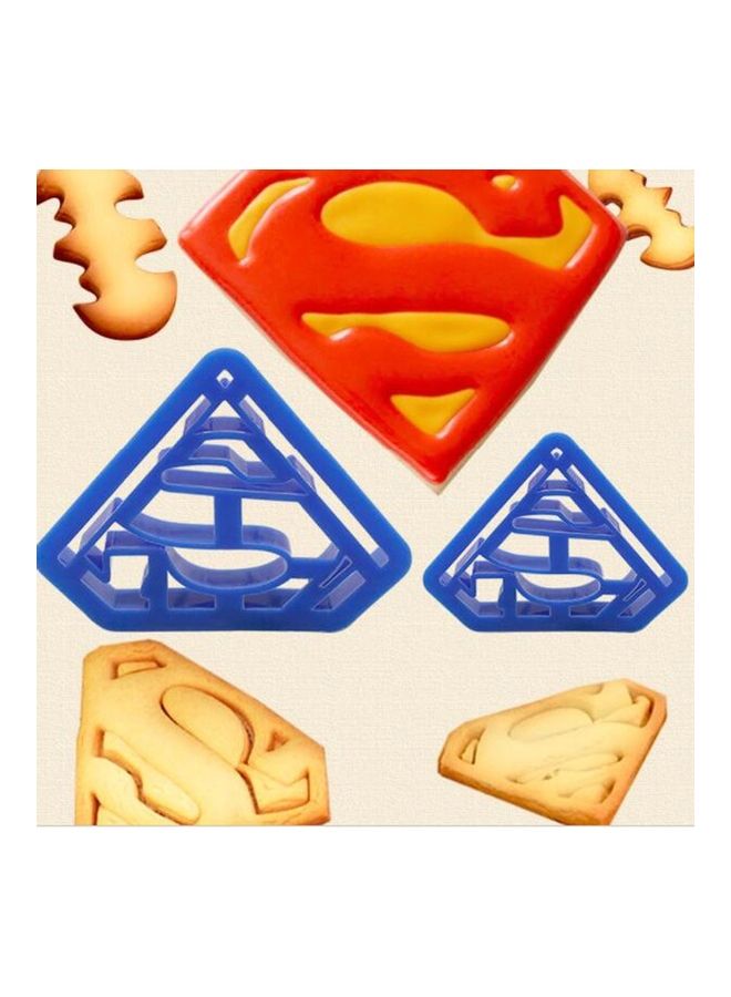 NIBEMINENT 4-Piece Batman And Superman Plastic Biscuit Mold Blue - Image 5