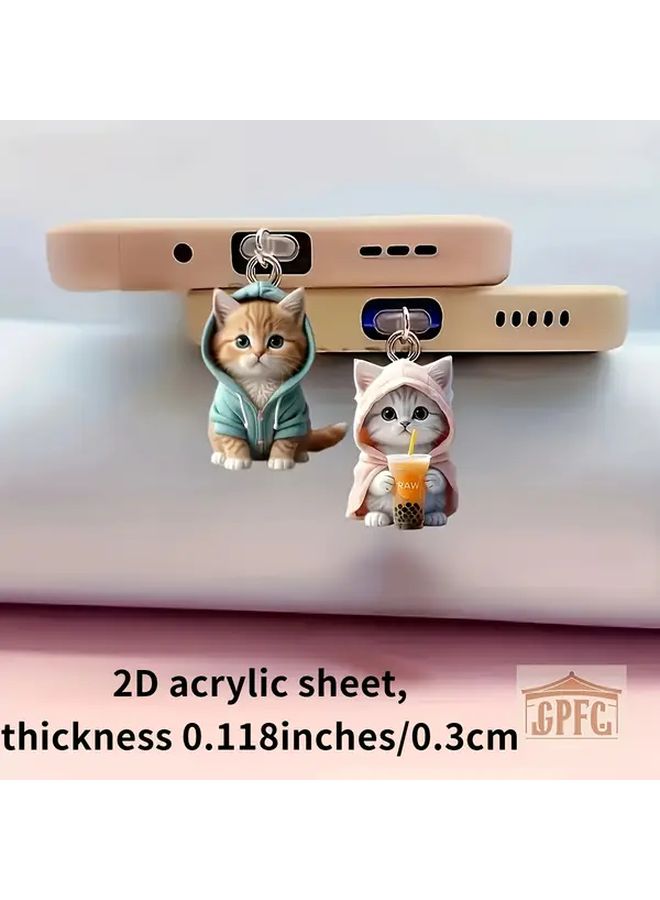 Laughing Girl 2D Acrylic Dust Plug For Apple Lightning And Type C Port - Image 1