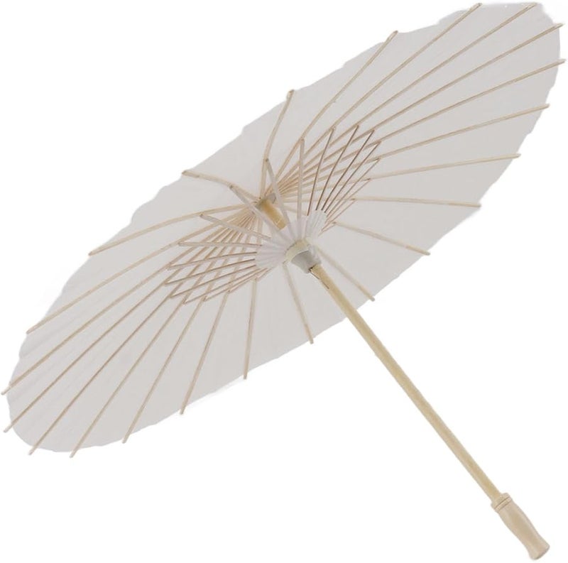 مظلات زيتية يدوية من الورق أبيض زخرفي صيني ياباني مظلة 3 حزمة فارغة - Image 1