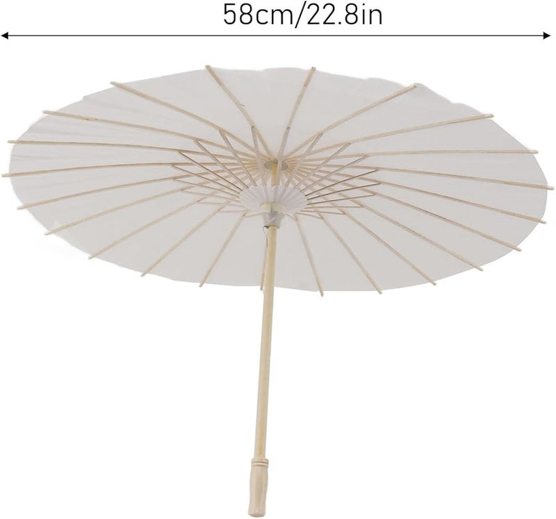 مظلات زيتية يدوية من الورق أبيض زخرفي صيني ياباني مظلة 3 حزمة فارغة - Image 5